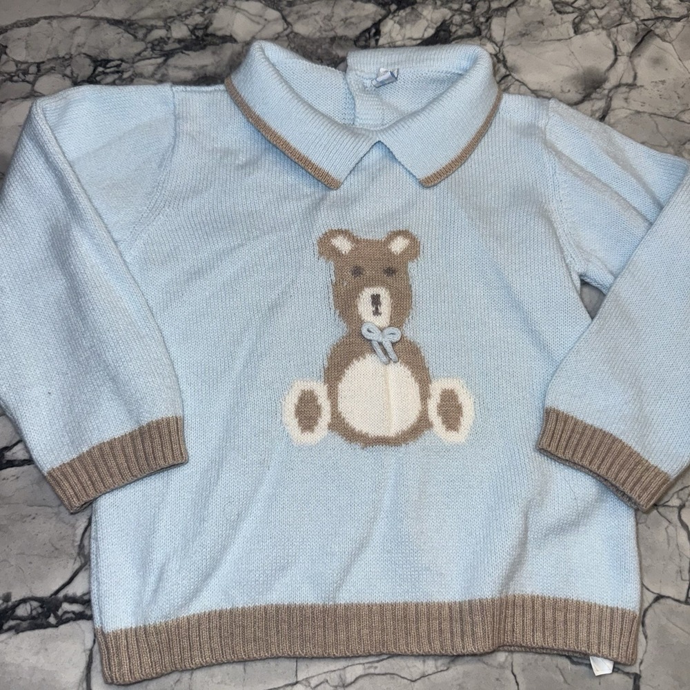 Martin Aranda Baby Boys 12 Months Acrylic Teddy Bear Sweater